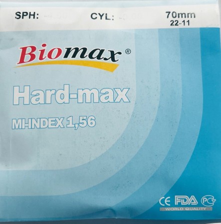 Линза полимерная Hard-max 1.56  -6.50 ~ -  8.00