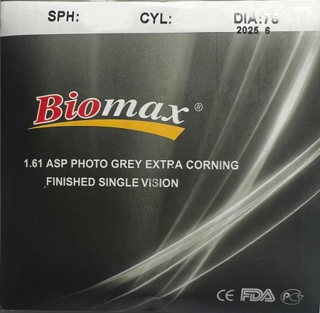 Photochromic 1.61 GREY  + 0.00 ~ -10.00